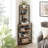 6-Tier Corner Open Shelf Bookcase Wood Rack Freestanding Shelving Unit,Sturdy Stand Small Bookshelf-101996085