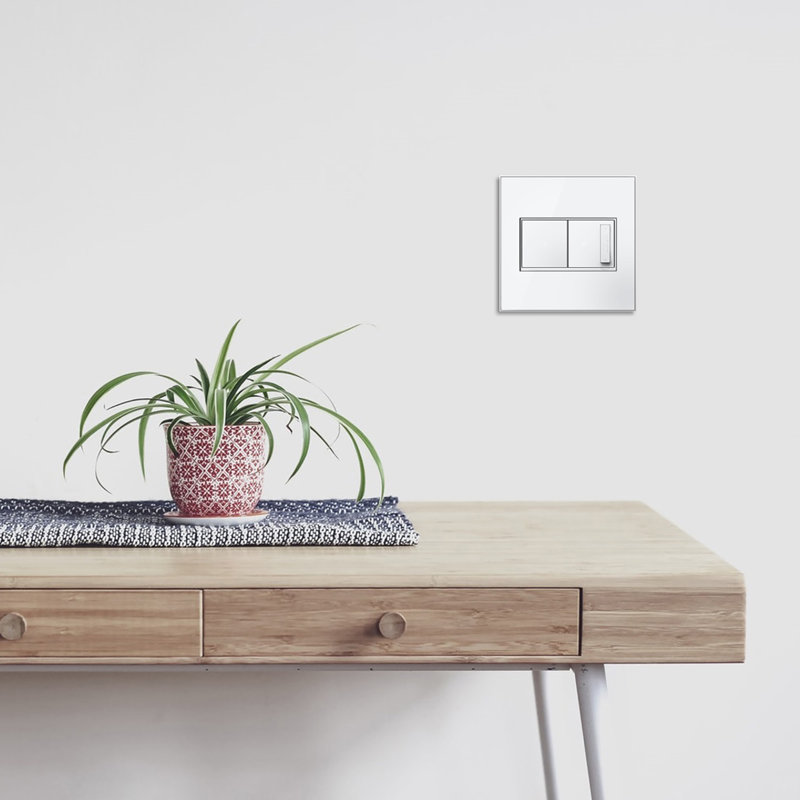 Adorne® Wall Plate, Mirror White-on-White