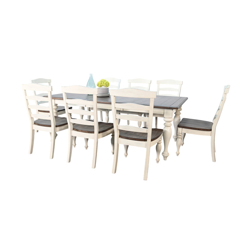 Sunny Designs Pasadena Rectangular Extension Dining Set, 9 Pieces: Table, 8 Chairs