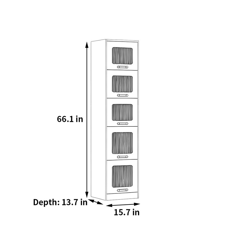 Rabehi, Blanc, (5 tablettes) H 66,1 po x l 15,7 po x P 13,7 po