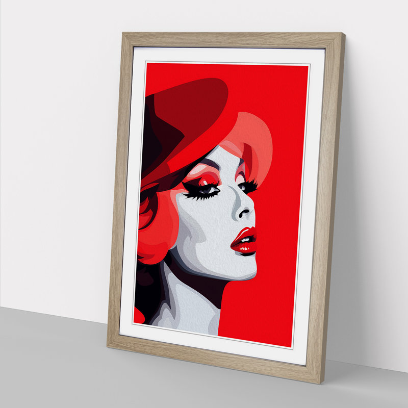 Drag Queen Minimalism No.2 - Single Picture Frame Print on Wood, 34cm H x 25cm W, Oak Framed