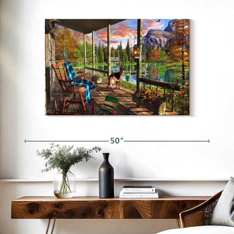 Mountain Cabin Home, H 26 po x l 39 po