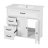 36" White Bathroom Vanity with Integrated Ceramic Sink and Acacia Wood Cabinet