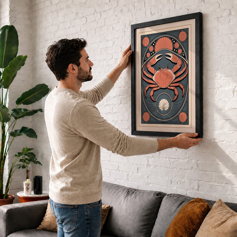 Crab In Symmetry Art Deco - Print, Unframed, A3 - 42.0 x 29.7 cm