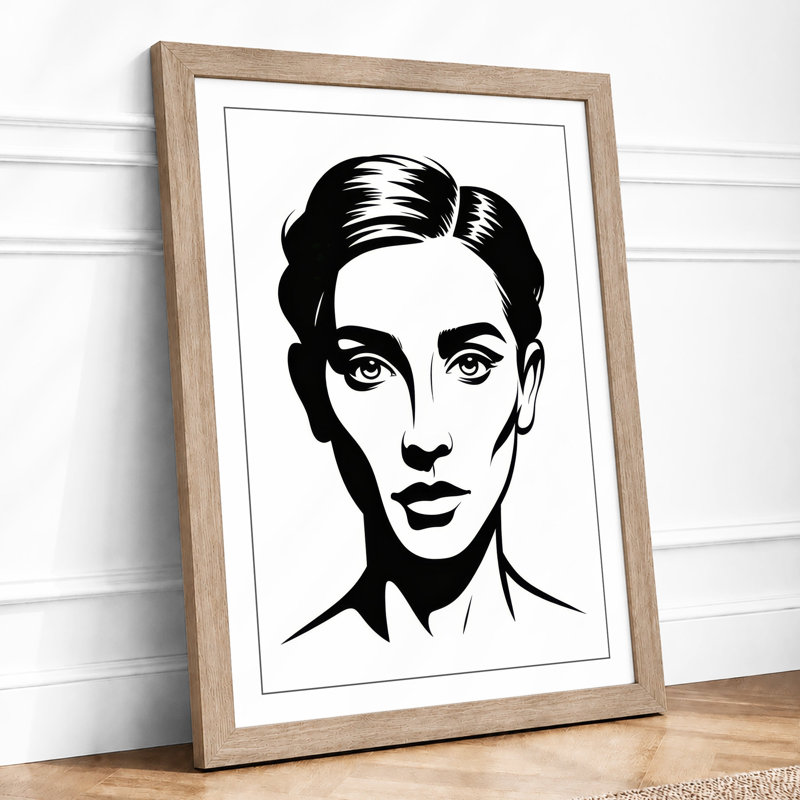 Sculpted Visage Graphic Art - Framed Print, Oak, A4 - 29.7 x 21.0 cm