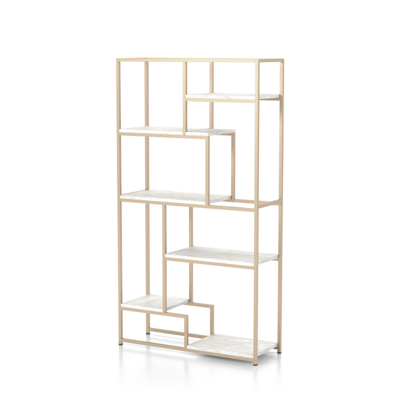 Collena Etagere Bookcase, Gold