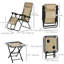 Ensemble de chaises Zero Gravity avec table pliante et porte-gobelet beige