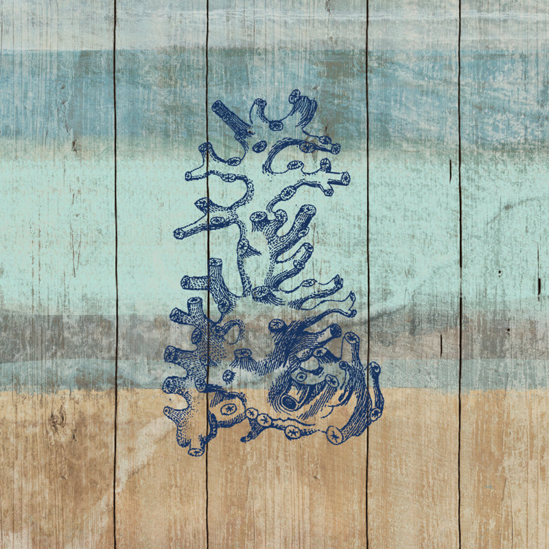 Coral Beach Wood Texture - Wrapped Canvas Print, 76cm H x 76cm W x 3.8cm D