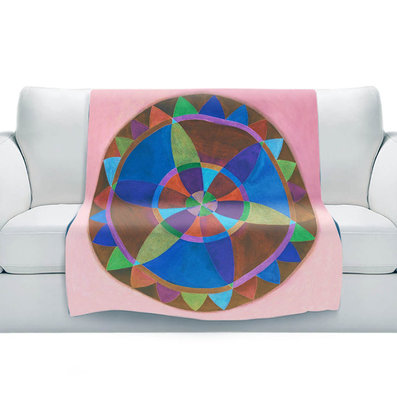 Couverture sherpa doux mandala i b, l 68 po x L 80 po