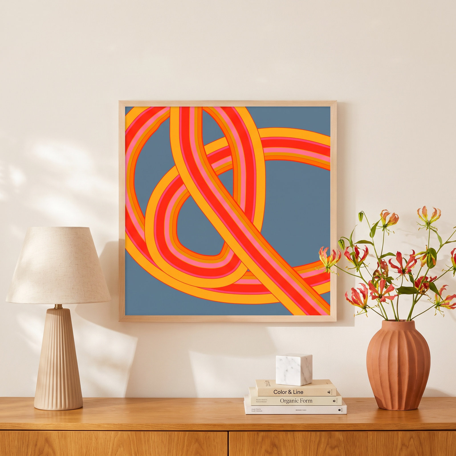 Twist Series I "Hawaiian Twist" Print, 30" H x 30" W x 1.25" D, Brown