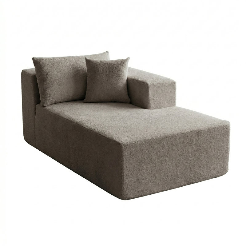 Boneless Cloudy Chaise, No Assembly Required, Modern Upholstered Corduroy Chaise With Deep Seat For Living Room Bedroom