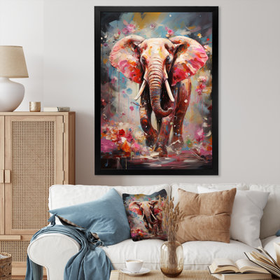 Imprimé sur toile, éléphant rose