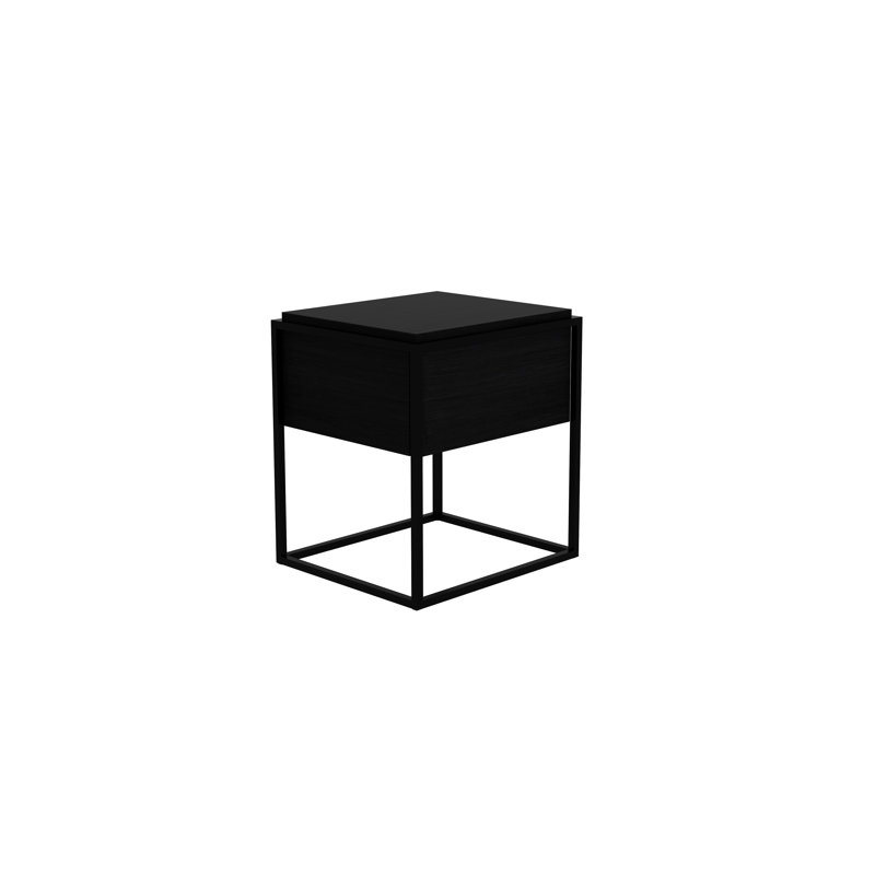 Monolit 1 - Drawer Nightstand, Black/Black