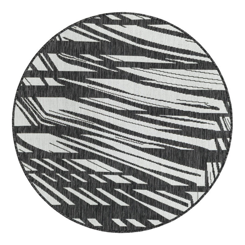 Abstract Indoor / Outdoor Rug, Round 4'1"