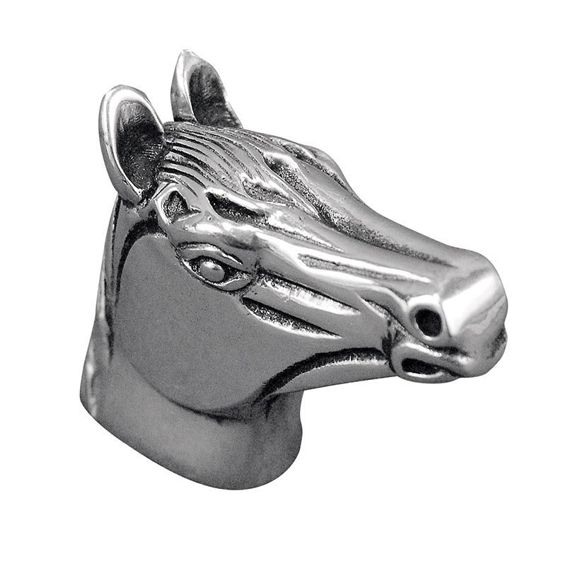 Poignée fantaisie Equestre, Étain rétro, L 1,5 po x l 0,625 po x P 1,25 po