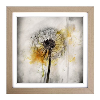 Dandelion Gestural Art No.1 - Framed Print
