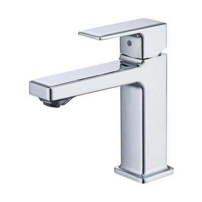 Robinet de salle de bain chromé à un trou, robinet de meuble-lavabo avec deux tuyaux de 9/16 po