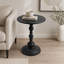 Table d'appoint ronde vintage en fonte de 40 cm (15,7 po) avec piédestal et base lestée, idéale pour le salon, la chambre à coucher et la terrasse.