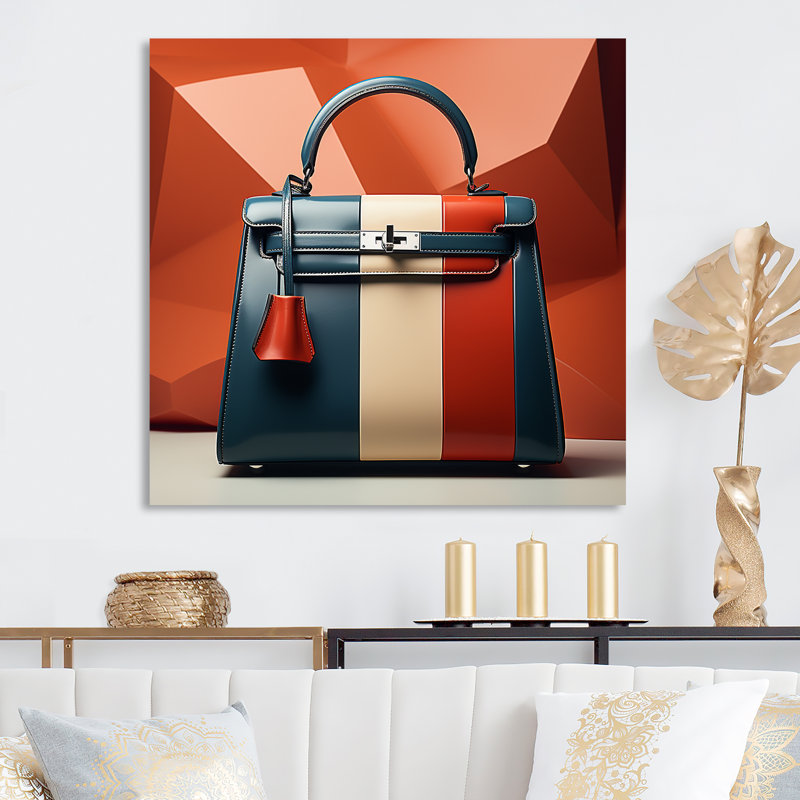 Sac à main bleu et rouge Iconic Silhouette, H 16 po x l 16 po