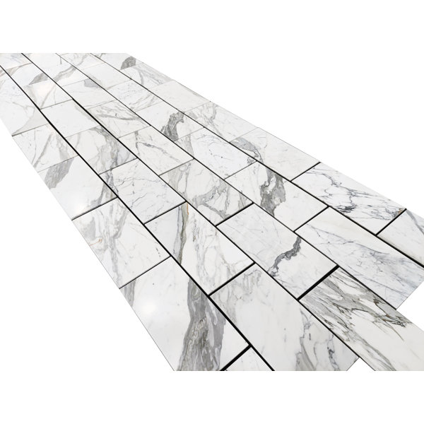 Calacatta Statuario 12x24” Marble Tile (Honed)