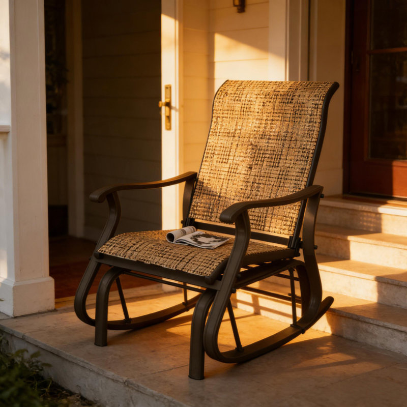 Balancelle, fauteuil oscillant d'extérieur, Brun / Naturel