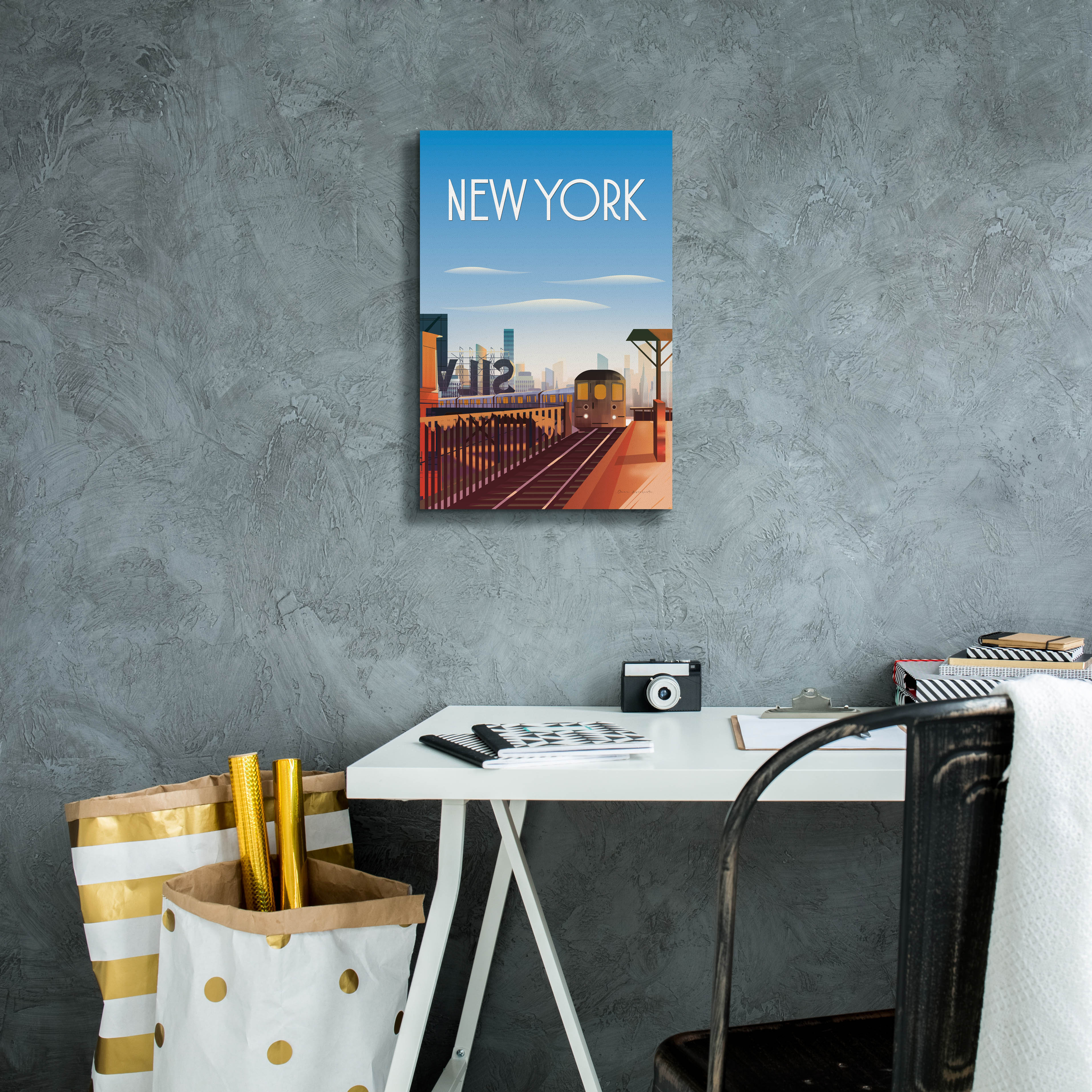 Ebern Designs 62039 - New York City' by Omar Escalante Canvas Wall Art ...