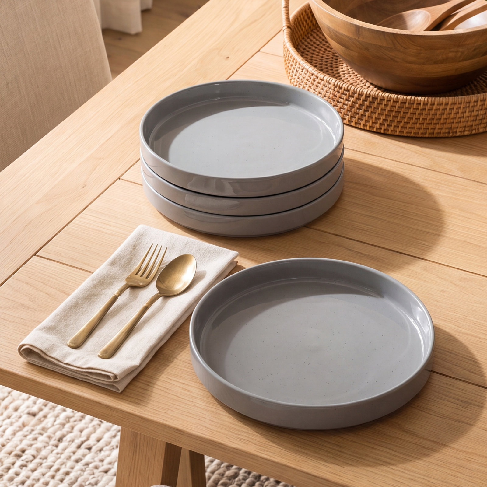 Esther Stoneware Pasta Bowl, Dark Gray