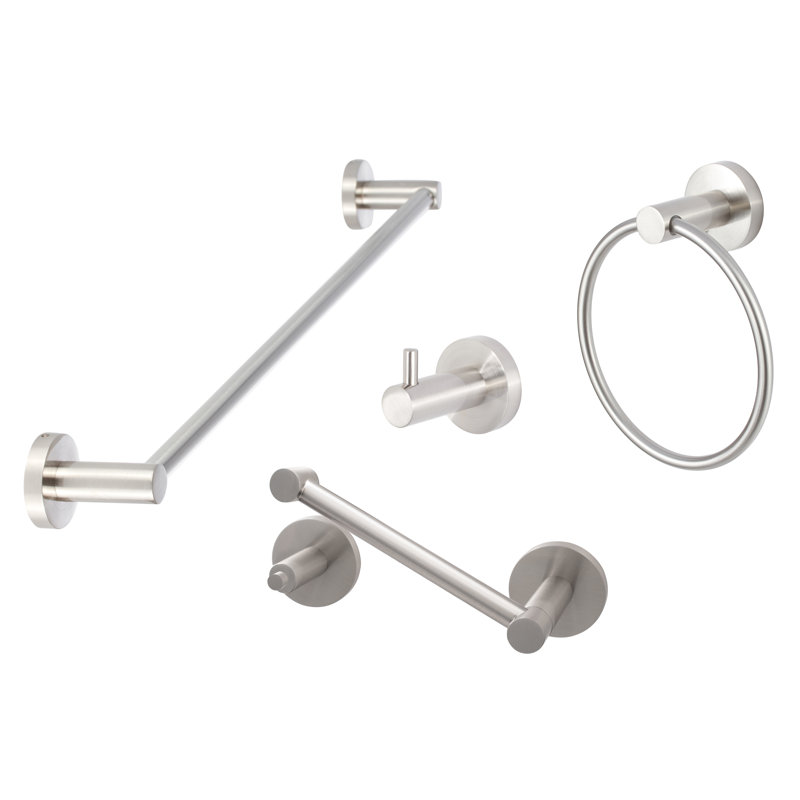 Ensemble de salle de bain Lugan Series, pivot à deux colonnes, Nickel satiné