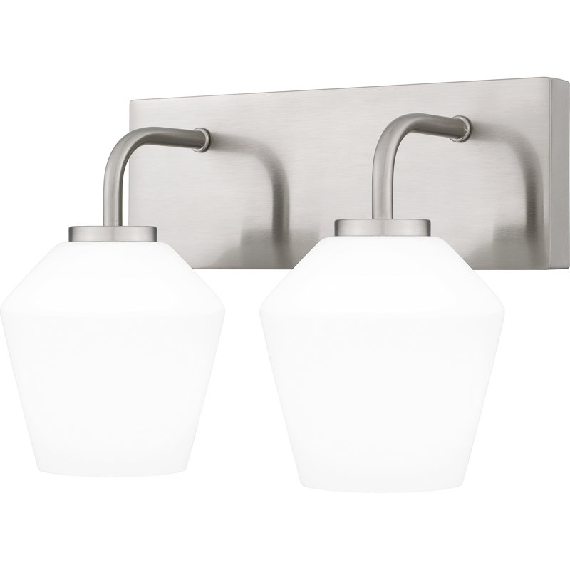 Applique murale pour salle de bain 2 lumières en nickel brossé Khenifra, Nickel brossé