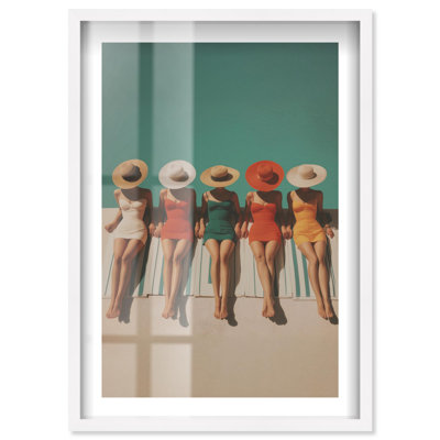 Summer Squad Goals II Shadowbox Print Vintage Art Prints by Notoriart, White Frame, 20 x 30