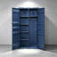Armoire métallique bleue de style cargo à 2 portes
