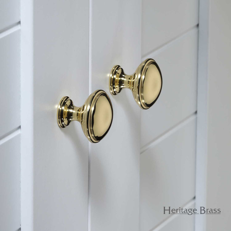 Heritage Brass Heritage Cabinet Knob Domed Design, Polished Brass, 3cm H x 3.8cm W x 3.8cm D