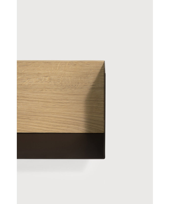 U Oak Solid Wood Accent Shelf, 5.9" H x 27.6" W x 5.9" D, White