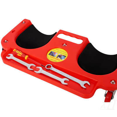 Rolling Knee Creeper Durable Knee Pads with 360 Degree Turn Casters and Tool Tray,for Garage Workshop Garden,Red