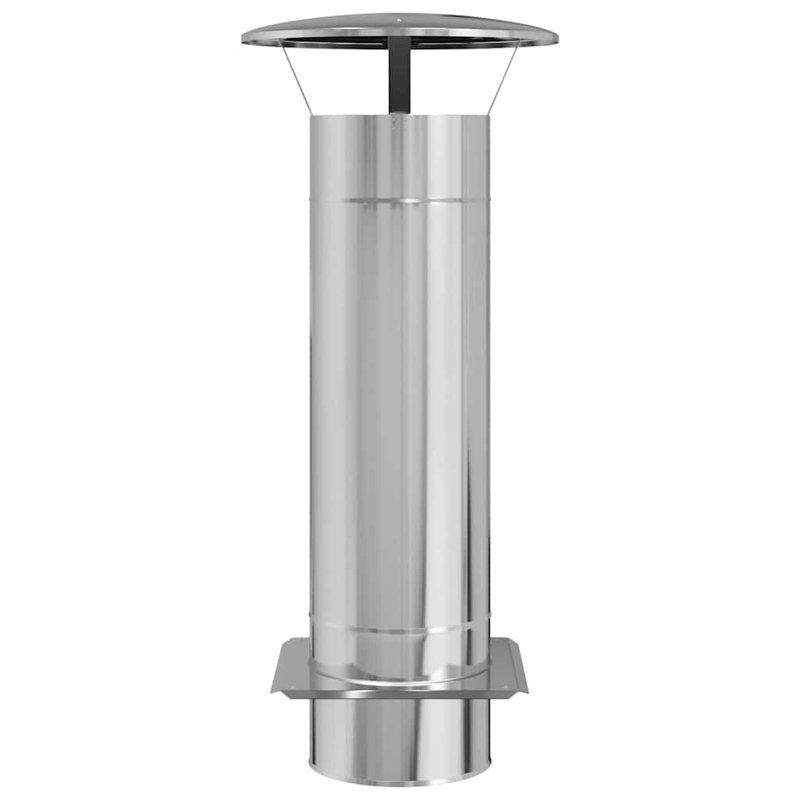 Chimney Extension Silver 35 X 35 Cm Stainless Steel, 82cm H x 35cm W x 35cm D