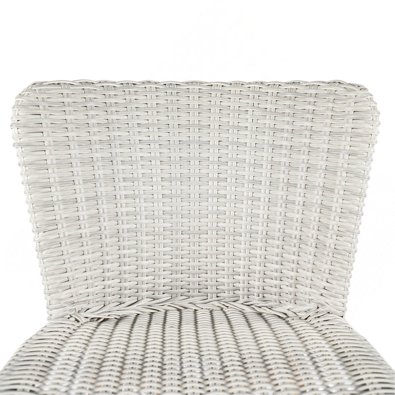Tabouret de bar d'extérieur Lymington, bois de teck avec osier gris clair, ensemble de 2, Gris clair / teck