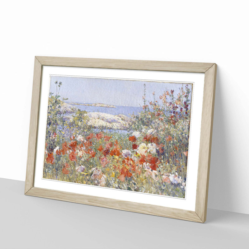 Celia Thaxters Garden Framed Wall Art - Framed Print, Oak