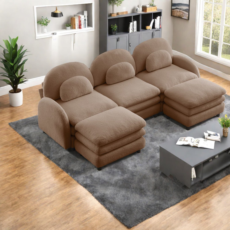 Canapé modulaire moderne en tissu Cloud Comfort