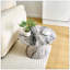 Table basse ronde avec placage texturé gris (P 23,6 po x H 13,7 po)-129500435-129500438