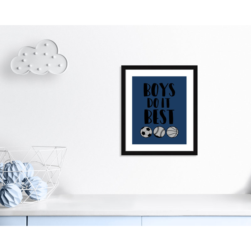 «Boy Do It», art encadré, H 26,5 po x l 22,5 po x P 0,6 po, Cadre noir