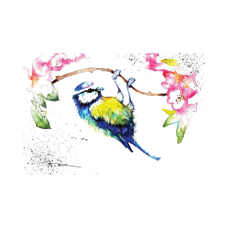 Blue Tit by BebesArts - Wrapped Canvas Gallery-Wrapped Canvas Giclée, 26" H x 18" W, Wrapped Canvas