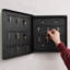 Key storage box, Opens to the right, 30x30x5, White, Smooth green surface without patterns, 