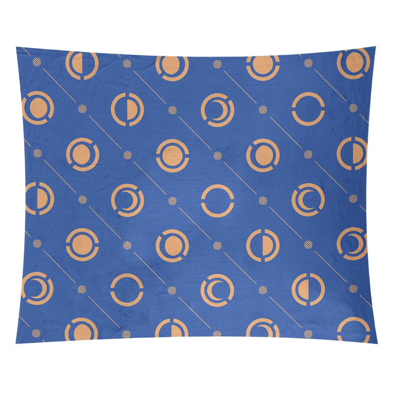 Tapisserie, H 51 po x l 60 po, Bleu/orange