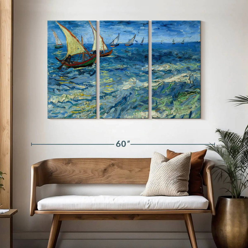 Bateaux de pêche Mehar à Saintes-Maries, H 32 po x l 50 po