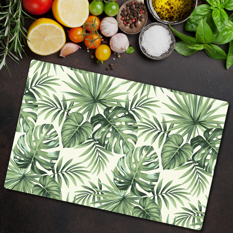 Argo Palm Trees Leaf Floral Tropical Chopping Board, 80cm L x 52cm W