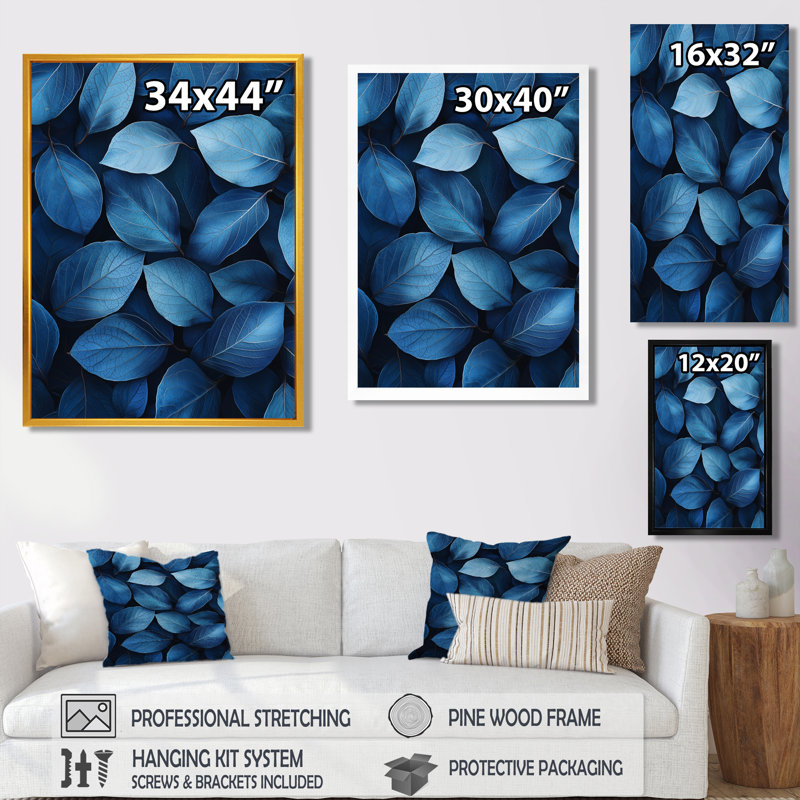 Durham - Floral Canvas Prints, H 32 po x l 16 po, Noir, noir, noir, noir, Reproduction encadrée d'une seule photo