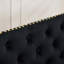 Banc de salle à manger en velours de style moderne du milieu du siècle, avec dossier à oreilles et détails capitonnés-1929026313