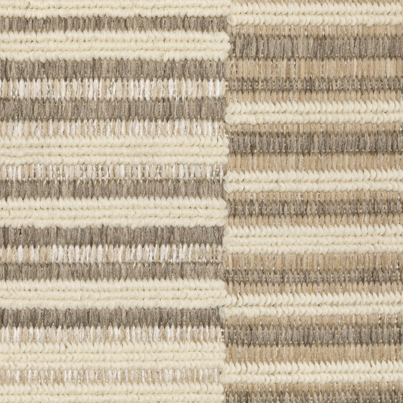 Tavraj Staggered Linear Stripe Beige / Tan Indoor/Outdoor Rug, Runner 1'10" x 7'6"