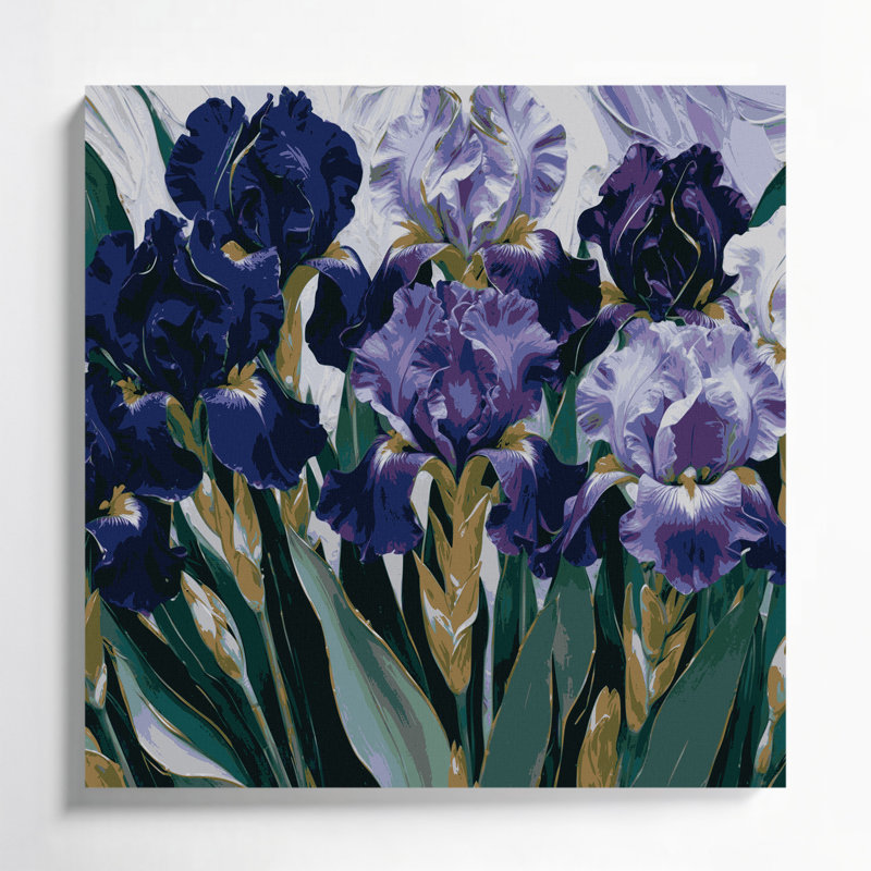 Art mural sur toile Botanical Iris, H 16 po x l 16 po
