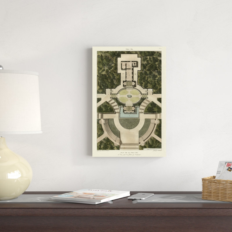 " Plan De La Villa Pia " by Bonnard, 18" H x 12" W x 1.25" D